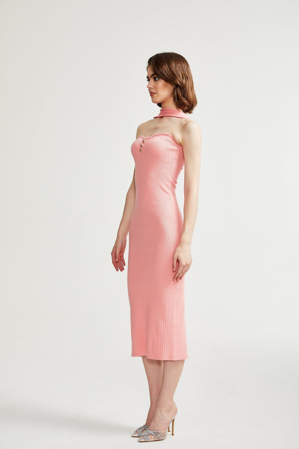 Ylviana örme midi elbise