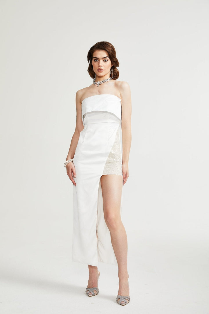 Zafiritha midi elbise