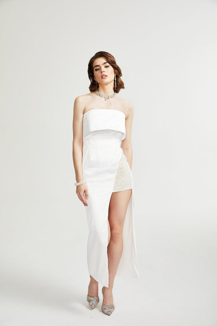Zafiritha midi elbise